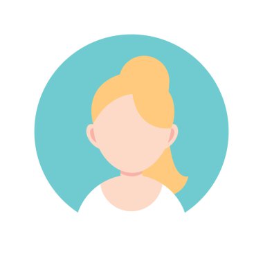 Genç kadın sohbet sanatçısı, düz tasarım ikonu