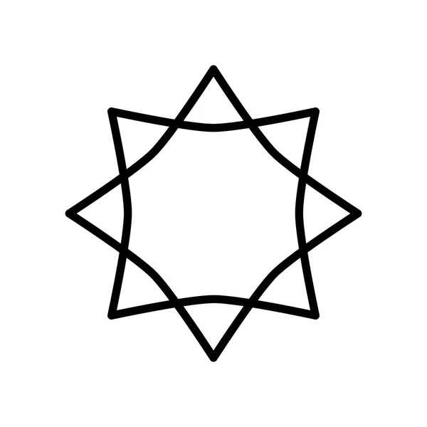 Gwiazda osiem spiczasty linia styl ikona — Wektor stockowy