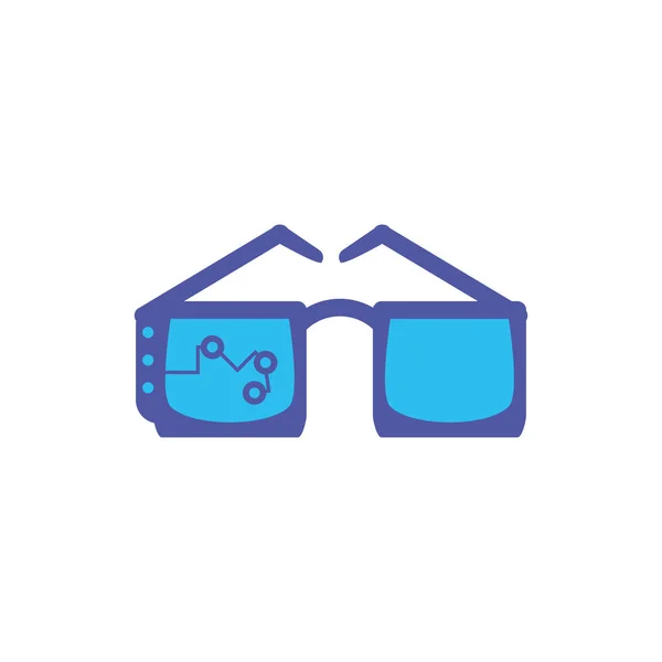 Digital glasses icon flat design — Image vectorielle