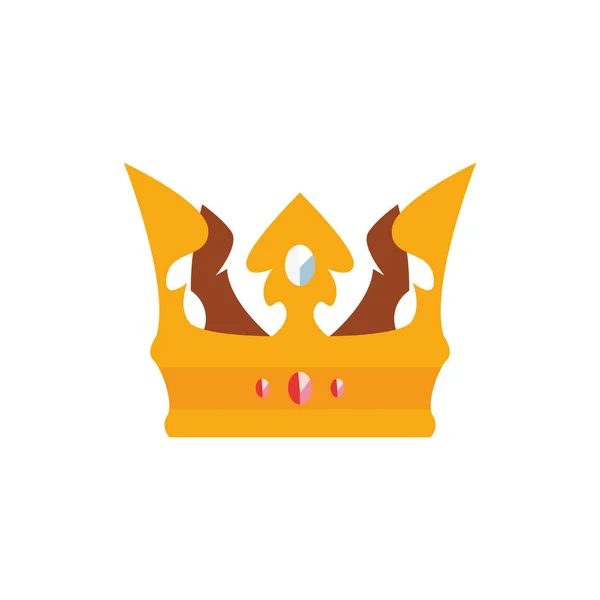 Medieval queen crown flat style icon — Vetor de Stock