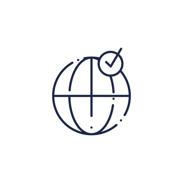 Esfera planeta línea estilo icono — Vector de stock