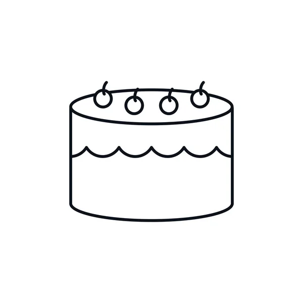 Τούρτα γενεθλίων γιορτή κόμμα γραμμή σχεδιασμού εικονίδιο — Διανυσματικό Αρχείο