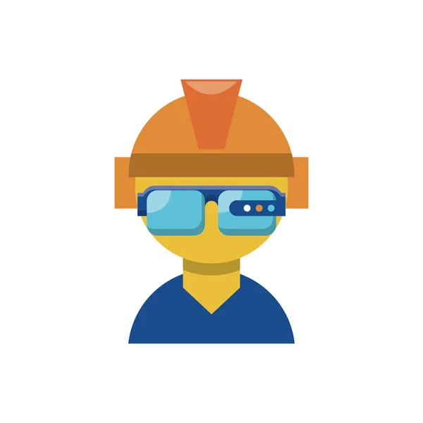 Avatar con gafas inteligentes icono de diseño plano. — Vector de stock
