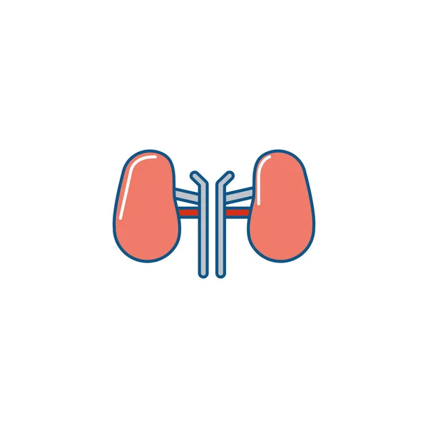 Ícone de rins isolados preencher design — Vetor de Stock
