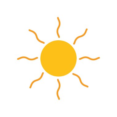 güneş sıcak düz biçim simgesi