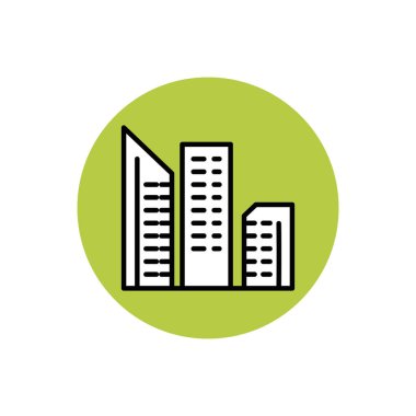 İzole bina simgesi blok tasarımı