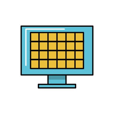 İzole güneş paneli simgesi çizgi tasarımı