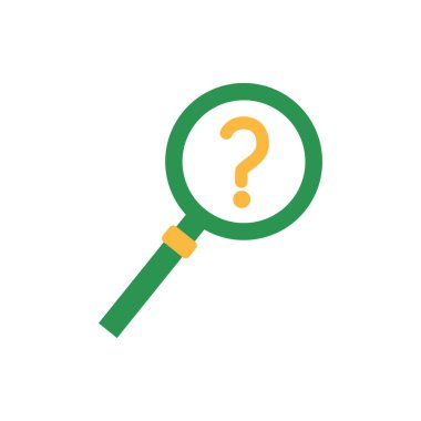 İzole edilmiş lupe ve düz tasarım simgesine yardım