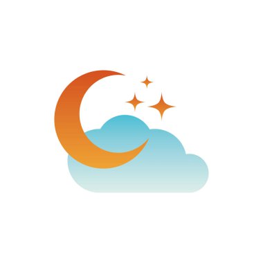 Ay bulutları yıldız fantezi gradyan tarzı