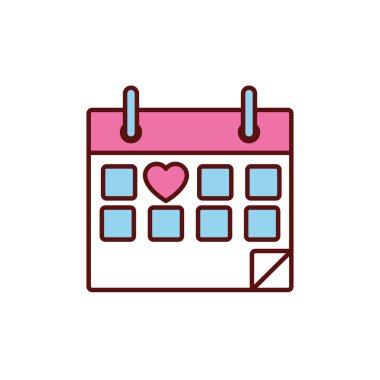 Takvim tarihi romantik tutku düz çizgi