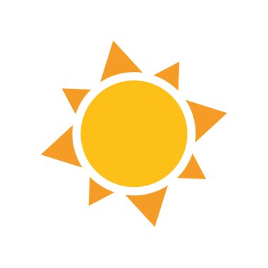 güneş sıcak düz biçim simgesi