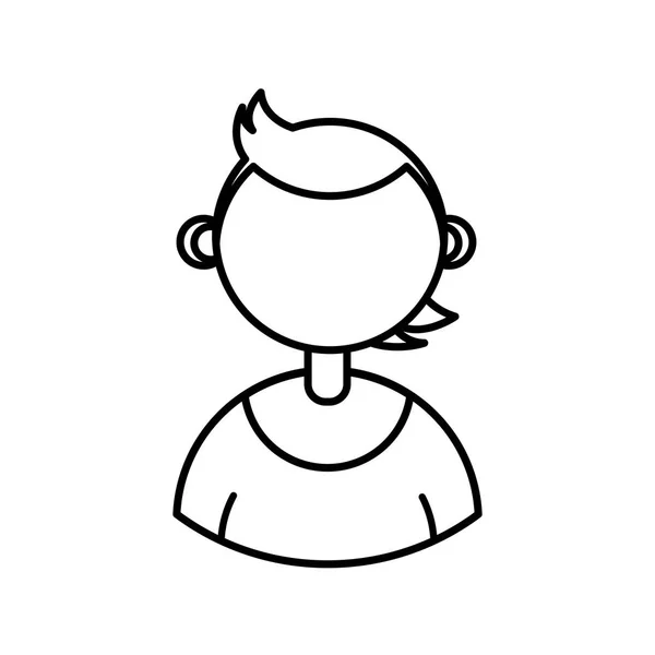 Man karakter avatar, mensen lijn pictogram — Stockvector