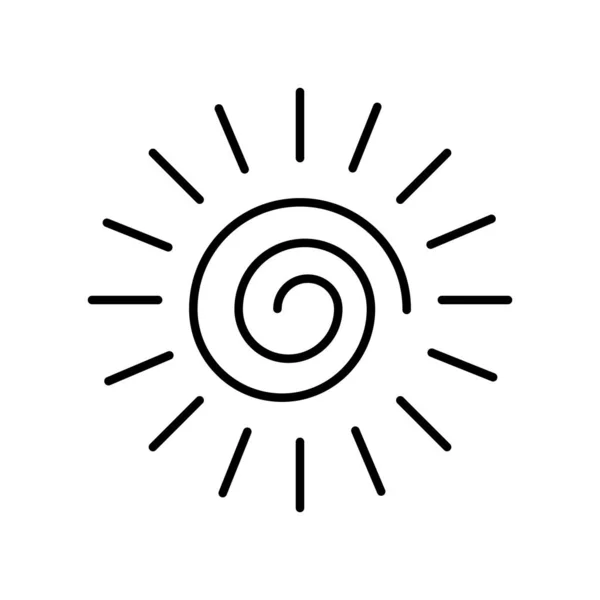 Sun hot line style icon — ストックベクタ
