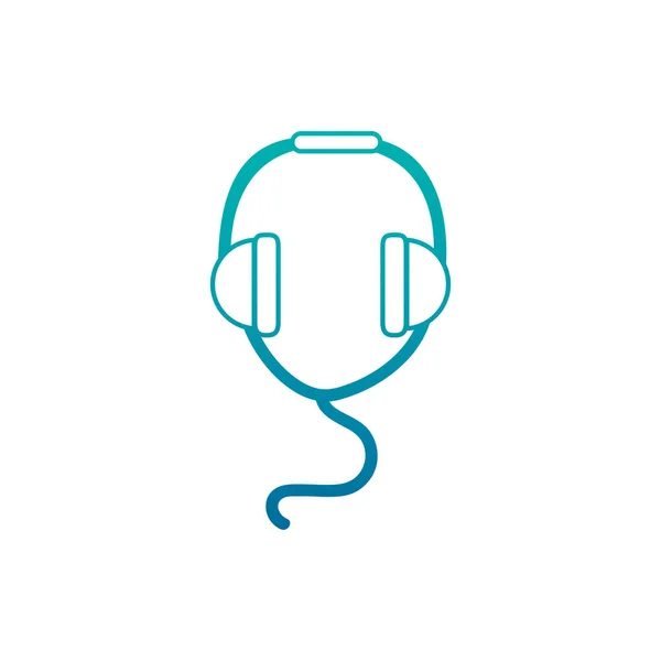 Design gradiente de fones de ouvido de música isolados —  Vetores de Stock