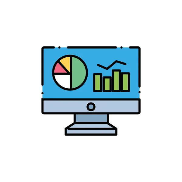 Icono de flujo de trabajo aislado diseño plano y línea — Archivo Imágenes Vectoriales