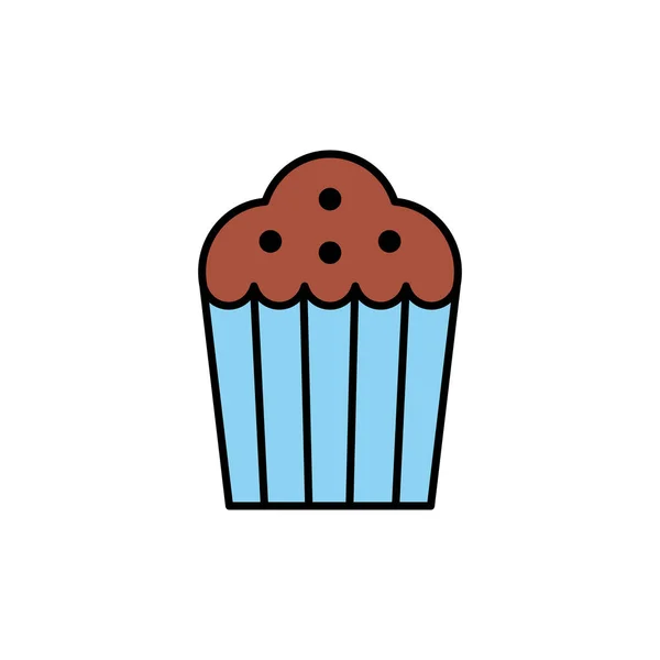 Ícone de muffin doce isolado preencher design — Vetor de Stock