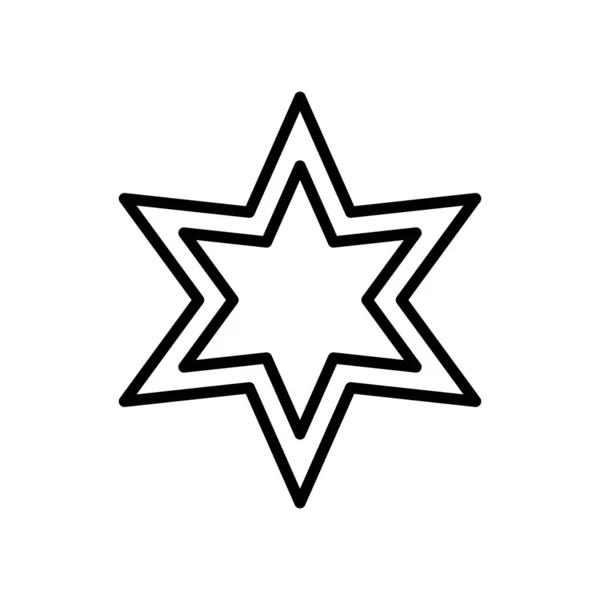 Star six pointed line style icon — Image vectorielle