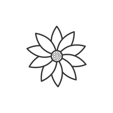 Ayrı çiçek simgesi çizgi tasarımı