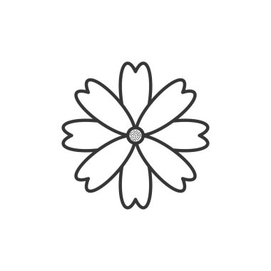 Ayrı çiçek simgesi çizgi tasarımı