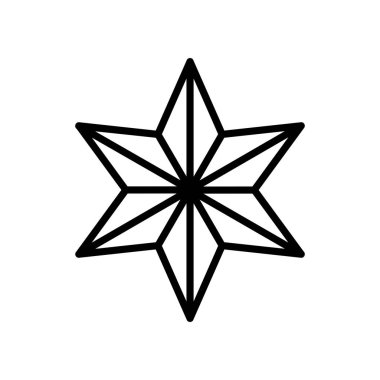 star six pointed line style icon