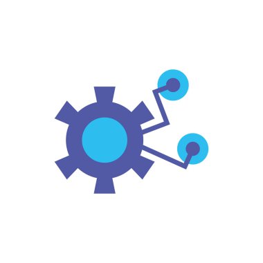 Dijital dişli simgesi düz tasarım