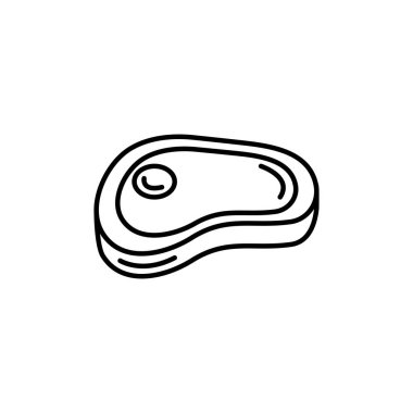 İzole edilmiş et simgesi çizgi tasarımı