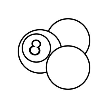 Spor bilardo topu çizgi simgesi