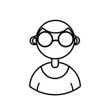 erkek karakter avatarı, insan çizgisi simgesi