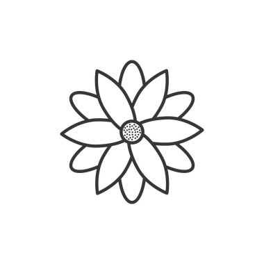 Ayrı çiçek simgesi çizgi tasarımı