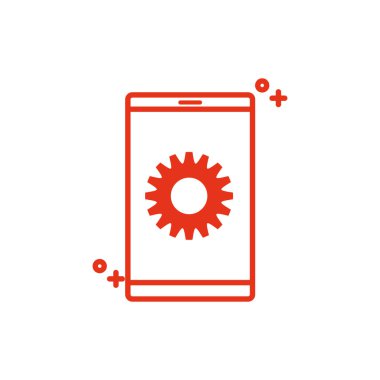 İzole akıllı telefon ve simge satır tasarımına yardım