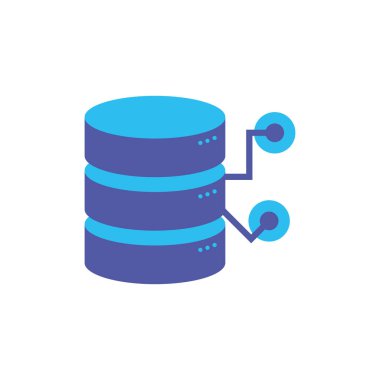 Dijital ağ sunucu simgesi düz tasarımı