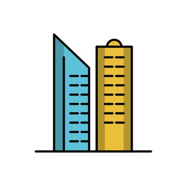 İzole bina simgesi çizgi tasarımı