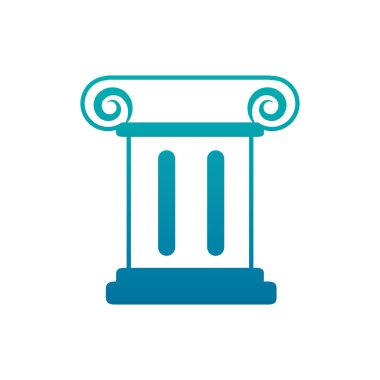 İzole edilmiş Yunan sütun gradyan tasarımı