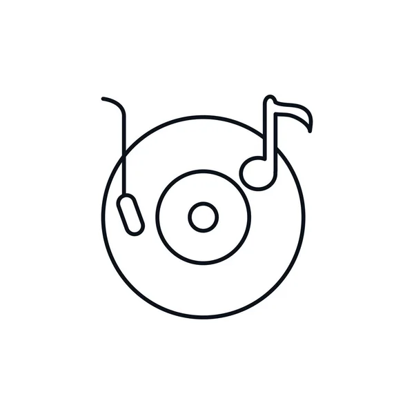 Musik vinyl fest linje design ikon — Stock vektor