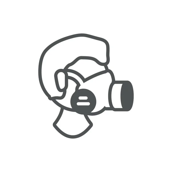 Respirador trabalhador máscara linha de segurança de proteção industrial —  Vetores de Stock