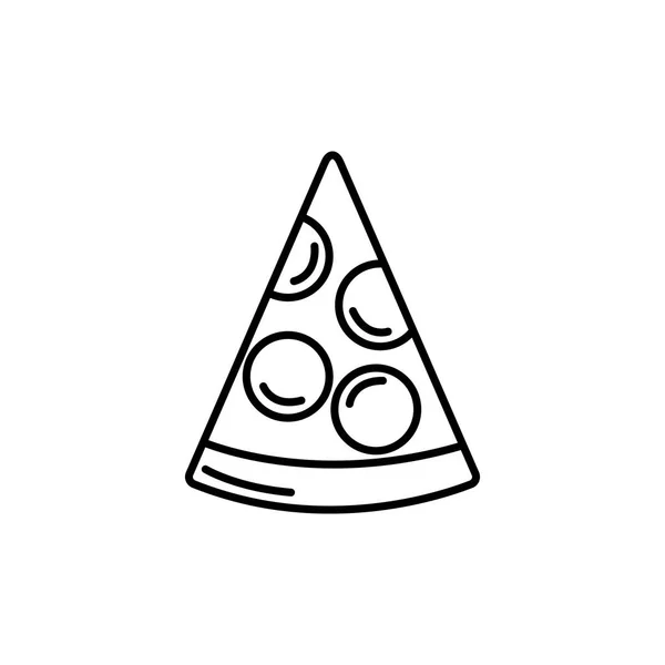 Design della linea di icone pizza isolate — Vettoriale Stock