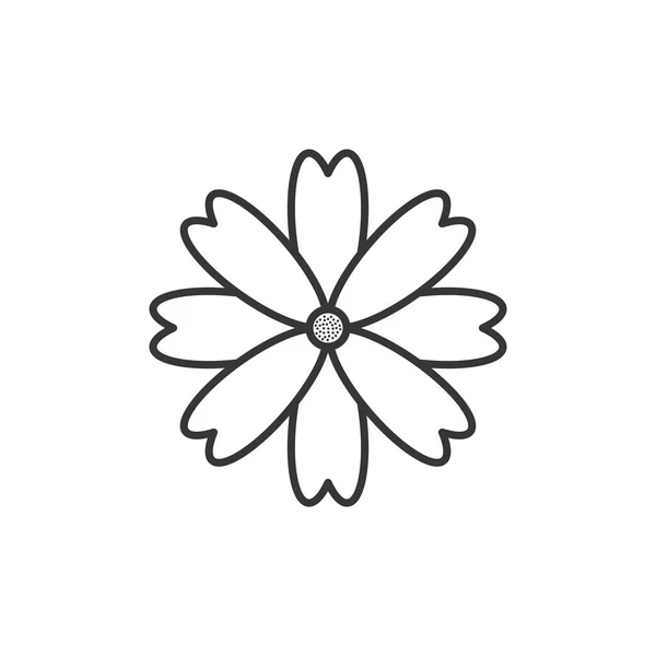 孤立した花のアイコンラインデザイン — ストックベクタ