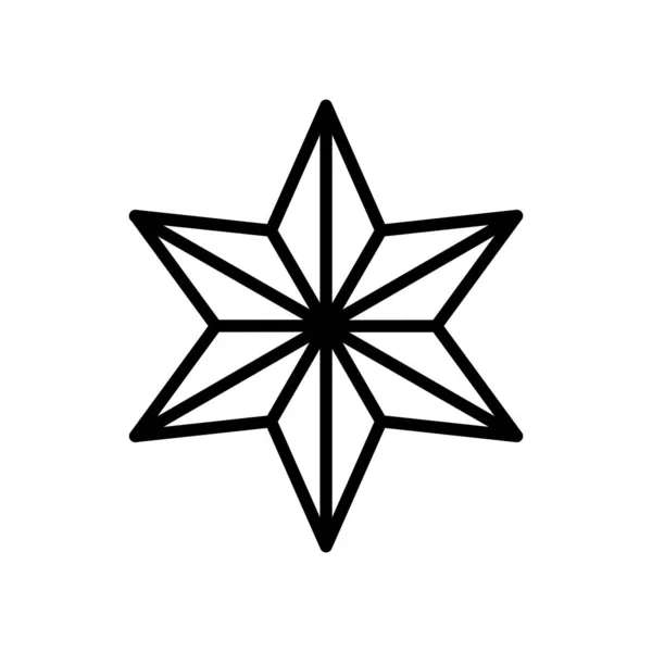 Star six pointed line style icon — Wektor stockowy