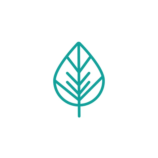 Nature foliaire icône foliaire ligne verte — Image vectorielle