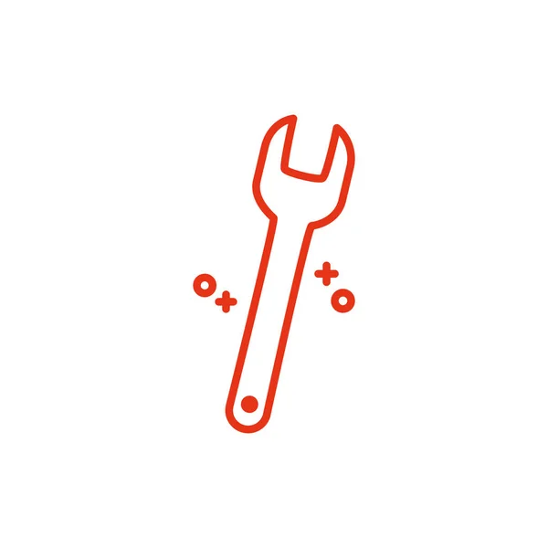 Diseño de la línea de iconos de la llave de construcción aislada — Vector de stock