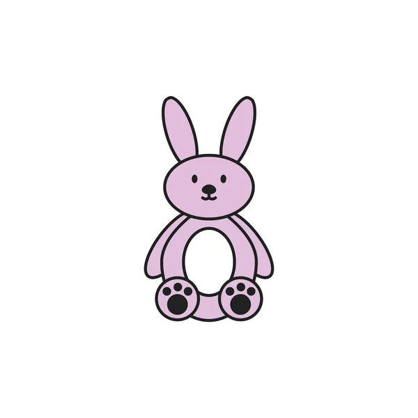 Toy bunny animal fill style icon — Stock Vector