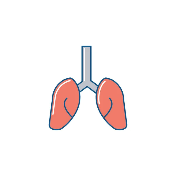 Un icono de los pulmones aislados llena el diseño — Archivo Imágenes Vectoriales