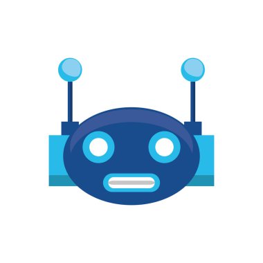 Dijital gelecek robot simgesi düz tasarım