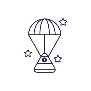 evren uzay kapsülü çizgi simgesi