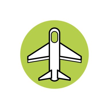 İzole edilmiş uçak simgesi blok tasarımı