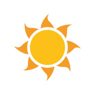 güneş sıcak düz biçim simgesi
