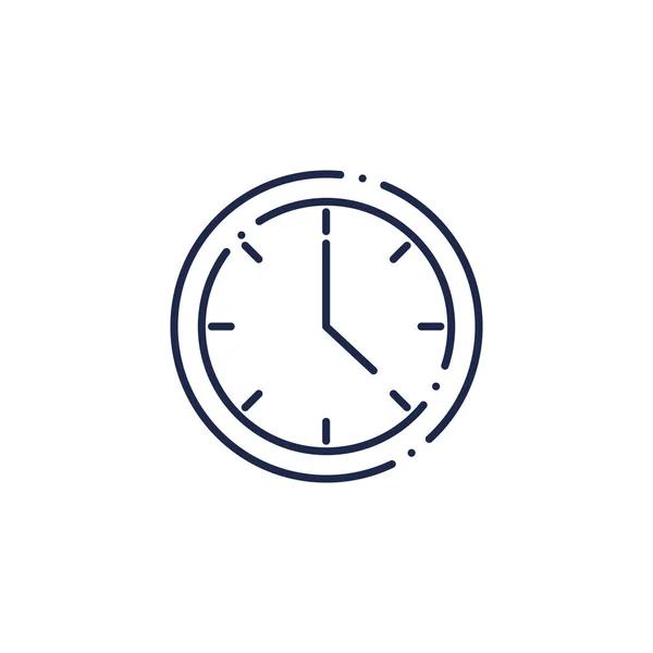 Tijd klok lijn stijl pictogram — Stockvector