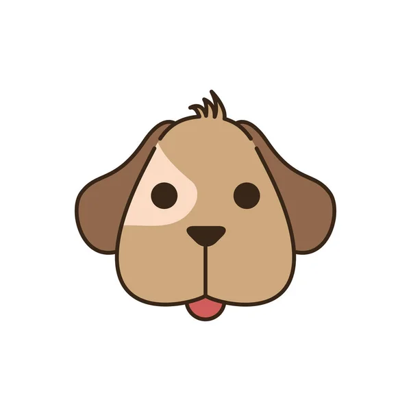 Cute little dachshund dog head fill style icon — Stock Vector