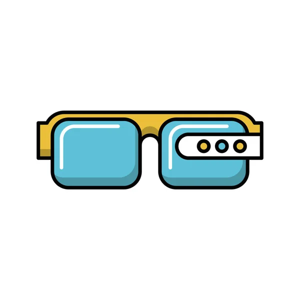 Diseño de líneas de iconos de gafas inteligentes digitales — Vector de stock