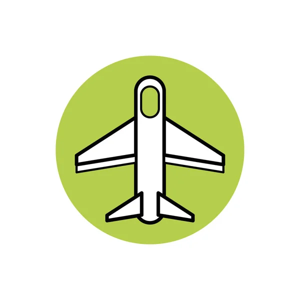 İzole edilmiş uçak simgesi blok tasarımı — Stok Vektör